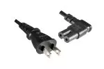 Power cable Japan type A to C7 90° (left, right), VCTFK, approval: PSE, JET, black, length 1,80m