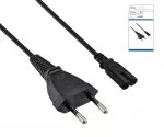 Netzkabel Eurostecker Typ C auf C7, 0,75mm², Eurostecker/IEC 60320-C7, VDE, schwarz, Länge 0.50m, DINIC Box