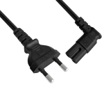 Power cable KOREA 2pin to C7 90°, 0.75mm², approval: KC mark (KTL), black, length 1.80m