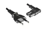Power cable KOREA 2pin to C7 90°, 0,75mm², approval: KC mark (KTL), black, length 1,80m