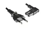 Kabel zasilający KOREA 2pin do C7 90°, 0.75mm², homologacja: znak KC (KTL), czarny, długość 1.80m