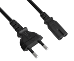 Power cable KOREA 2pin to C7, H03VVH2-F, 0.75mm², approval: EK mark (KTL), black, length 1.80m