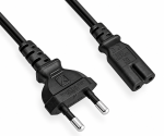 Voedingskabel KOREA 2pin naar C7, H03VVH2-F, 0,75mm², goedkeuring: EK-keurmerk (KTL), zwart, lengte 1,80m