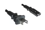 Power Cable America USA NEMA 1-15P, Type A to C7, AWG18, 7A, SPT, Approvals: UL/CSA, black, length 1.80m
