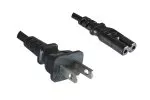 Cable de alimentación América EE.UU. NEMA 1-15P, tipo A a C7, AWG18, 7A, SPT, homologaciones: UL/CSA, negro, longitud 1,80m