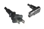 Cable de alimentación América EE.UU. NEMA 1-15P, tipo A a C7 90°, AWG18, SPT, homologaciones: UL/CSA, negro, longitud 1,80 m