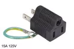 Adapter zasilania Japonia typ A NEMA 5-15P 3-stykowy żeński na NEMA 1-15P 2-stykowy męski, YL-212