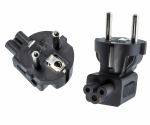 Adaptador de corriente, adaptador de red CEE 7/7 a C5 Mickey Mouse 90