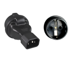 Strømadapter, nettadapter sikkerhetskontakt CEE 7/3 til C14 IEC-plugg, UPS-adapter, YL-3223
