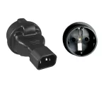 Adaptador de corriente, enchufe de seguridad CEE 7/3 a enchufe IEC C14, adaptador SAI, YL-3223