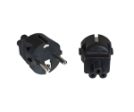 Adaptador de corriente, enchufe de seguridad CEE 7/7 a C5 Mickey Mouse