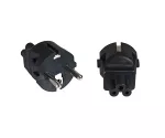 Power adapter, mains adapter safety plug CEE 7/7 to C5 Mickey Mouse
