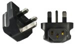 Vooluadapter Vooluadapter Inglismaa C13 - UK tüüp G IEC 60320-C13 Bu. 90°/GBR BS1363 5A St., YL-6112L