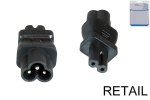 Stromadapter, Netzadapter Mickey Maus Buchse C6 auf C7 Kleingerätestecker, DINIC Blister
