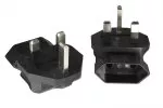 Stromadapter Eurobuchse 2pin IEC 60320-C6 90° auf England UK Typ G 3A Stecker, YL-6022L