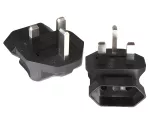 Power adapter Euro socket 2pin IEC 60320-C6 90° to England UK type G 3A plug, YL-6022L
