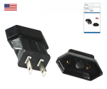 Stromadapter Amerika Eurostecker auf USA/Japan US Nema 1-15P St./Europlug EN50075 Bu., DINIC Box mit Euroloch