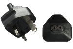 Elektrilevi adapter Inglismaa IEC 60320-C7 pistikupesa Ühendkuningriigi G-tüüpi (BS1363) pistikule, 3A, YL-6013