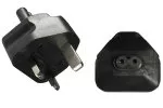 Stromadapter England IEC 60320-C7 Buchse auf UK Typ G (BS1363) Stecker, 3A, YL-6013