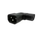 Power adapter C13 to C14 angled, YL-3212L IEC 60320-C13/14 sideways angled, left/right