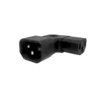 C13 to C14 angled mains adapter, YL-3212L IEC 60320-C13/14 angled sideways, left/right