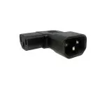 Power adapter, C13 to C14 angled, YL-3212L IEC 60320-C13/14 sideways angled, left/right