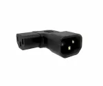 C13 to C14 angled mains adapter, YL-3212L-1 IEC 60320-C13/14 angled sideways, left/right