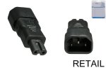 Stromadapter, Netzadapter Kleingerätestecker C7 auf C14 Kaltgerätestecker, DINIC Blister