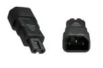Stromadapter, Netzadapter Euro-8 Kleingerätestecker C7 Buchse auf C14 Kaltgerätestecker, Kupplung, Konverter