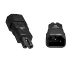 hálózati adapter, hálózati adapter Euro-8 kisgép dugó C7-es aljzatból C14-es IEC dugóba, csatlakozó, átalakító