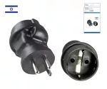 Stromadapter Israel CEE 7/3 auf ISR Typ H CEE 7/3 Buchse/ISR Typ H 3pin Stecker, schwarz, DINIC Box mit Euroloch