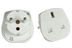 Elektriadapter Inglismaa G-tüüpi pistikupesa CEE 7/7 pistikule, valge