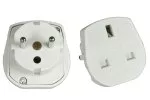 Power adapter England type G socket to CEE 7/7 plug, white