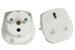 Adaptateur de courant Angleterre type G femelle sur CEE 7/7 mâle, blanc