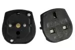 Adaptador de corrente tomada Inglaterra tipo G para ficha CEE 7/7, preto