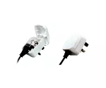 Adapter zasilania z gniazda UE na wtyczkę UK typu G, 3A, przykręcany, biały