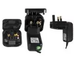 Adaptateur d'alimentation EU sur UK type G mâle, 3A, vissé, noir, PCP