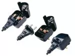 Power adapter CEE 7/17 socket to UK type G plug, 5A, screwed, black