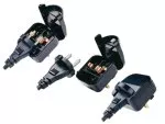 Adapter zasilania z gniazda CEE 7/17 na wtyczkę UK typu G, 5A, przykręcany, czarny