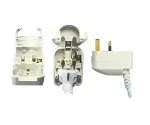 Adapter zasilania z gniazda CEE 7/3 do wtyczki UK typu G 13A, przykręcany, 5A, biały,