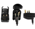 Adapter zasilania z gniazda CEE 7/3 na wtyczkę UK typu G, 5A, przykręcany, czarny