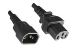 Power cable hot appliance extension C14/C15, black, 1.50m