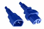 Warm appliance cable C14 to C15, 1mm², H05V2V2F3G 1mm², extension, 1.5m, blue