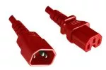 Warm appliance cable C14 to C15, 1mm², 1,5m, red H05V2V2F3G 1mm², Extension