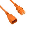 Warm appliance cable C14 to C15, 1mm², VDE, orange, IEC 60320-C14/C15, extension, 3.00m, orange