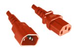 Cold appliance cable C13 to C14, 0,75mm², extension, VDE, orange, length 1,00m