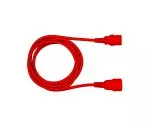 Kaltgerätekabel C13 auf C14, rot, 1mm², Verlängerung, VDE, Länge 3,00m