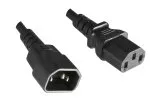 Stromkabel Kaltgeräteverlängerung C13/C14, schwarz, 3m von DINIC