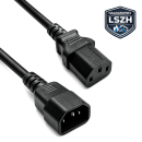 Kaltgerätekabel C13 auf C14, YP-32/YC-12 LSZH / halogenfrei, 1mm², Verlängerung, VDE, schwarz, 5,00m