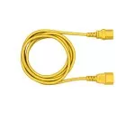 Cold appliance cable C13 to C14, 0,75mm², extension, VDE, yellow, length 1,80m